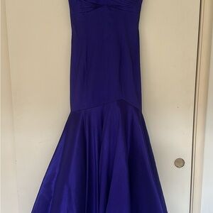 Elegant Purple Strapless Gown